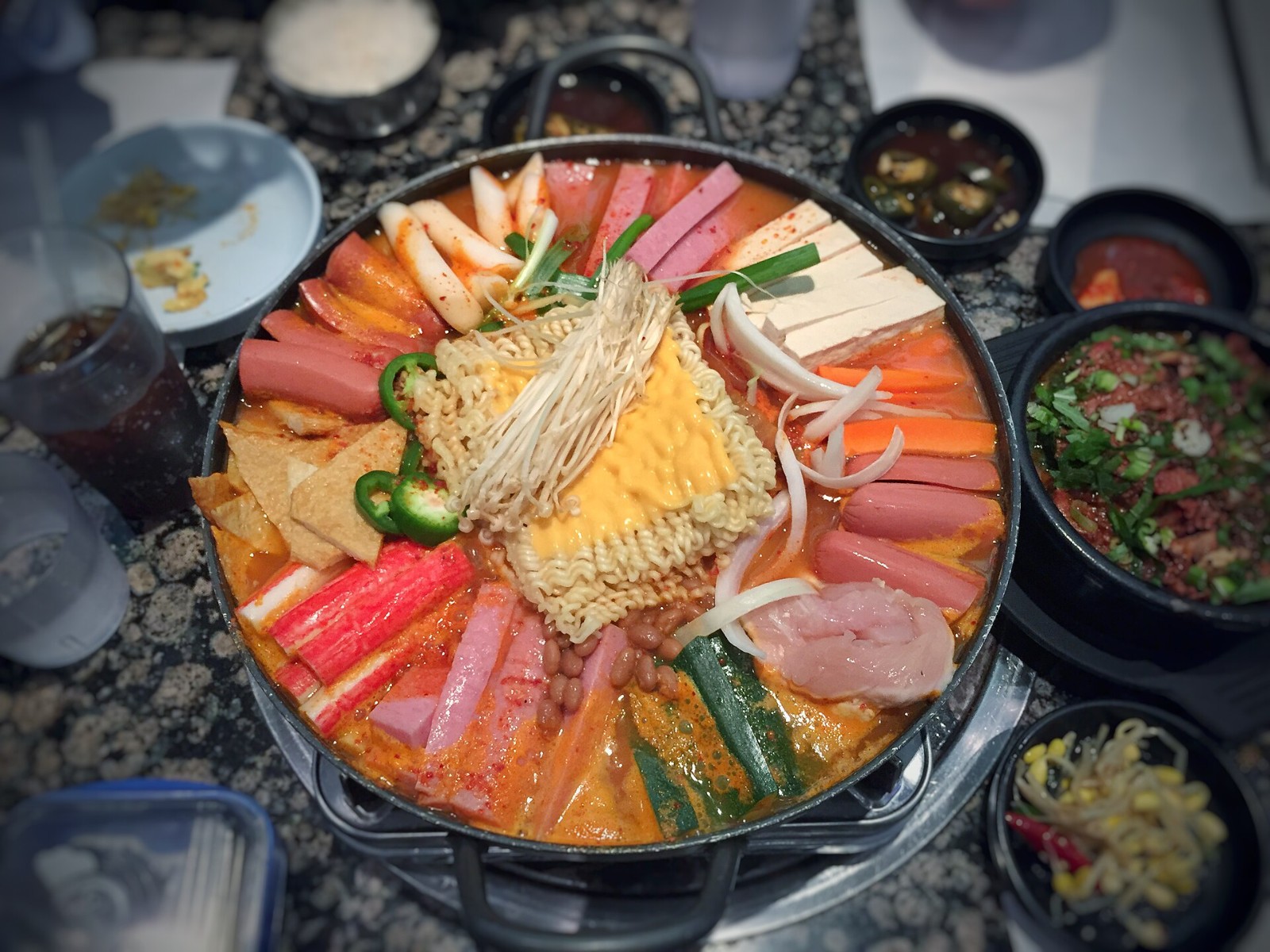 Budae jjigae army stew, one of the Anthony Bourdain recipes from Korea