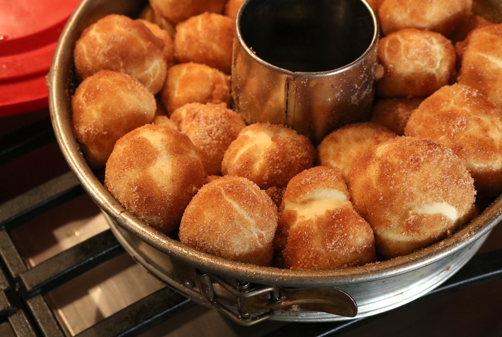 Sticky pull-apart monkey bread fresh from the oven