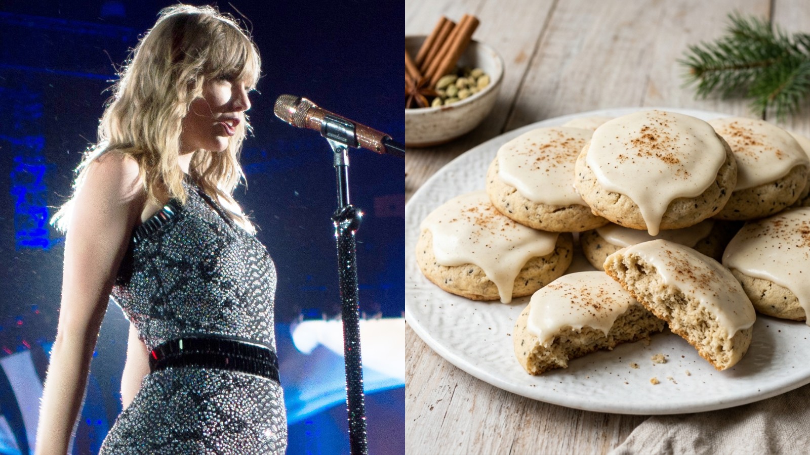 Celebrity cookie recipes Taylor Swift chai sugar cookies with eggnog glaze