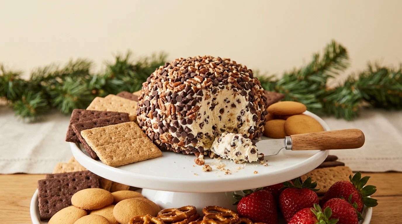 Chocolate chip dessert spread with graham crackers