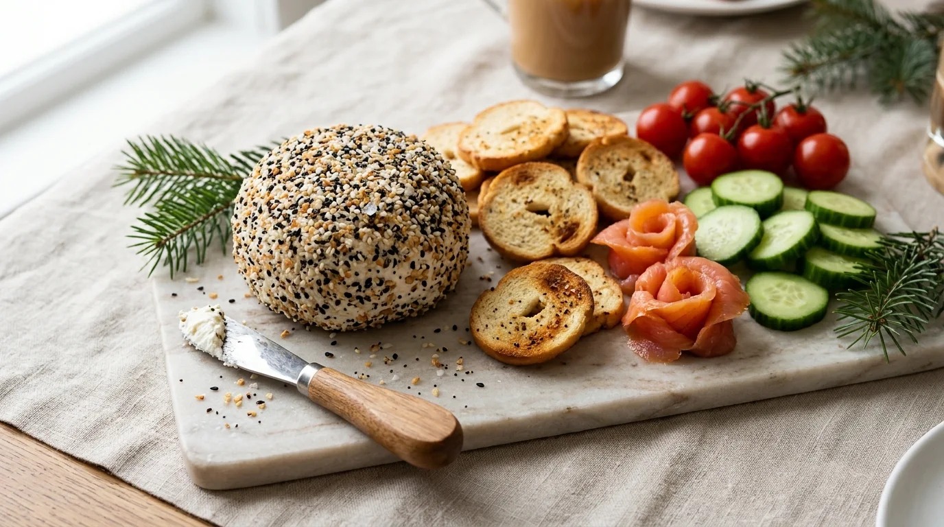 Everything bagel seasoned spread with bagel chips