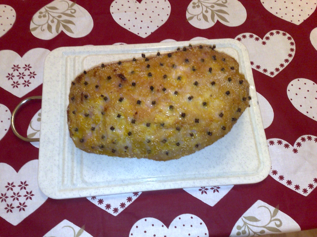 Swedish Christmas julskinka studded with cloves