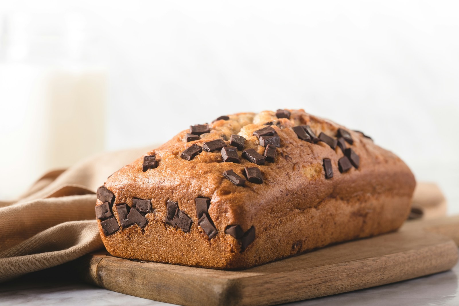 Chocolate chip banana bread loaf like the famous one in Chrissy Teigen recipes