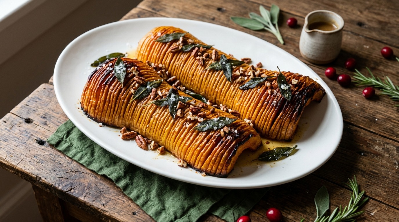 Hasselback butternut squash among Christmas dinner side dishes
