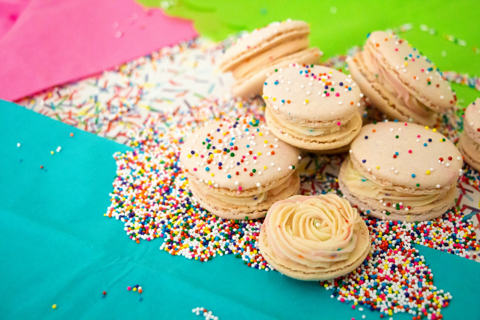 Frosted sandwich treats topped with sprinkles