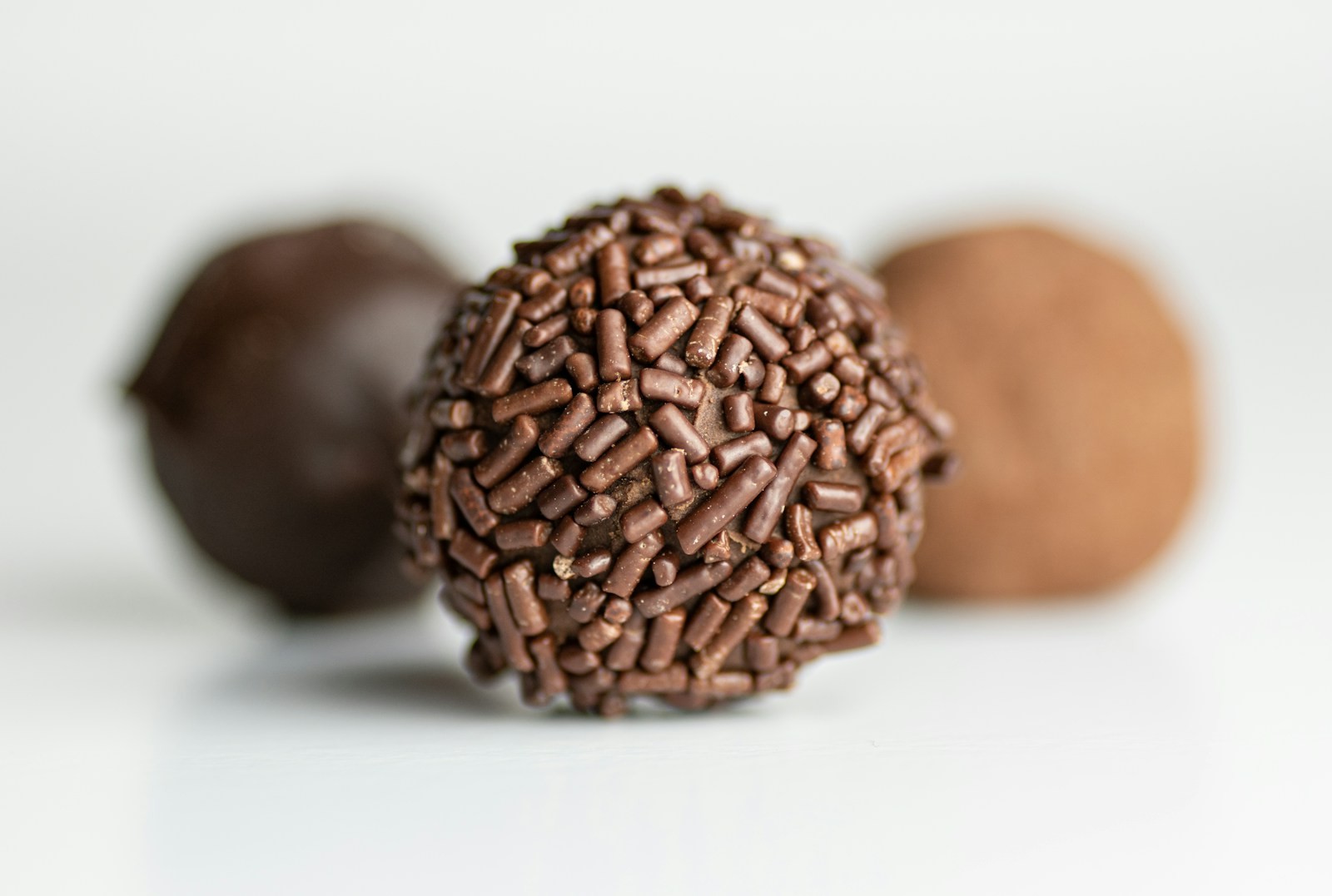 Chocolate truffles rolled in chocolate sprinkles