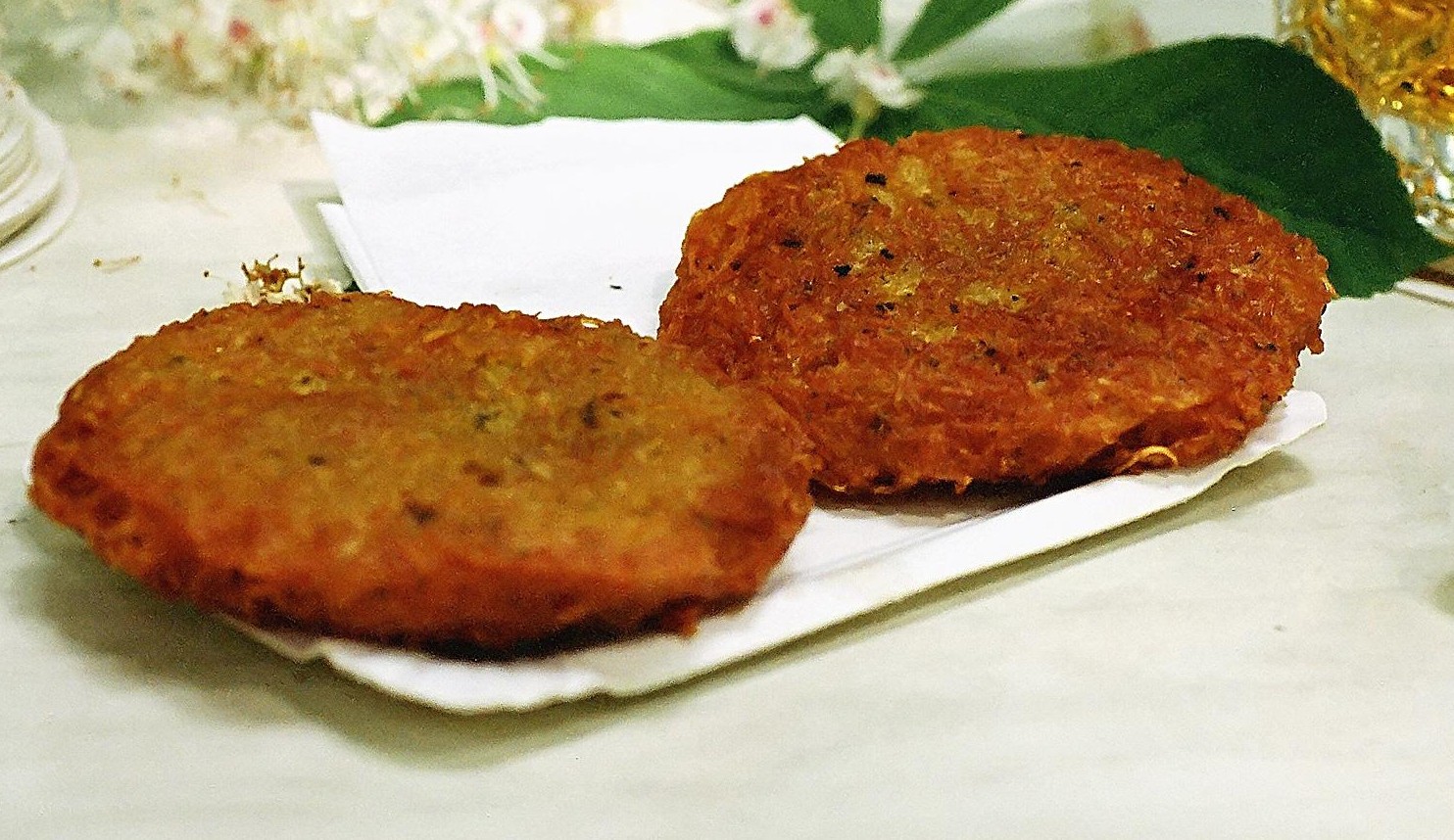 Golden potato pancakes fried until crisp